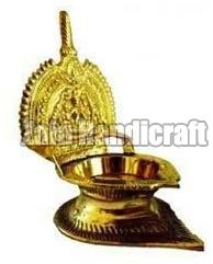 Polished Brass Singhasan Diya, for Pooja, Size : Multisize