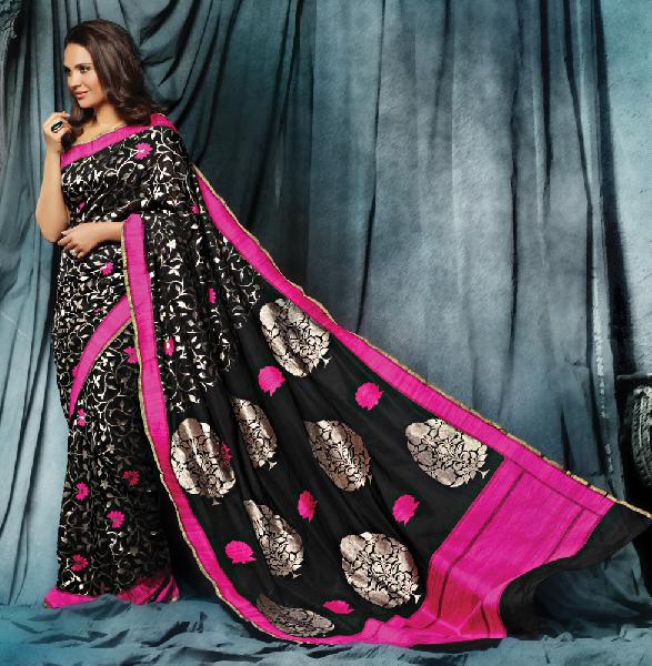 Printed katan silk sarees, Occasion : Casual Wear, Festival Wear, Wedding Wear