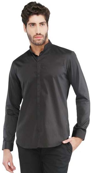 KARSCI full sleeve 100% cotton Black Shirt, Gender : male