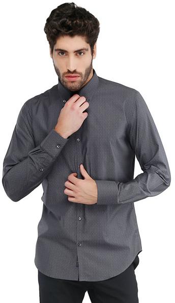 KARSCI Grey Button-down Dobby Shirt, Gender : male