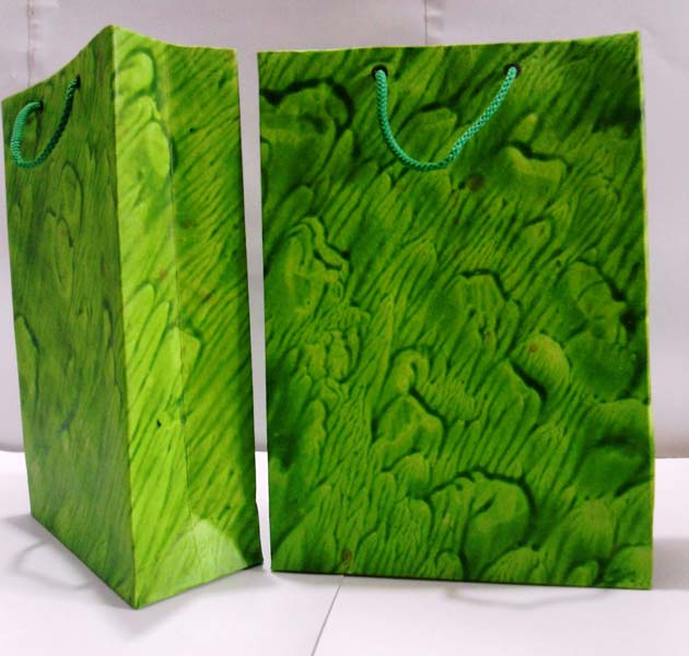 Green Handmade Paper Bags