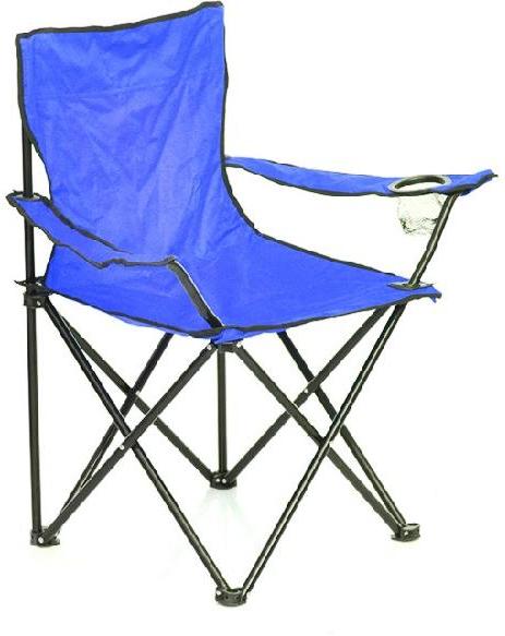 Blue Folding Travelling Chair, Dimension : 85*85*18 cm