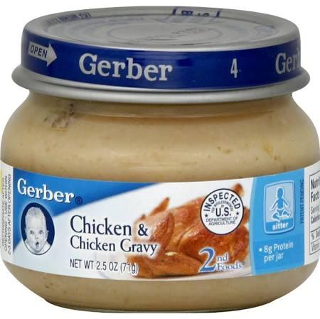 Gerber 2nd Foods Baby Food, Chicken & Chicken Gravy, Sitter - 2.5 oz j