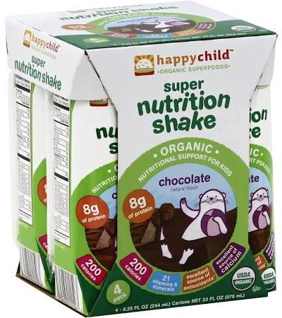 Happy Child Super Nutrition Shake, Chocolate, 4 ea