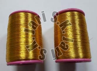 Polyester Half Fine Zari Threads, for Weaving, Pattern : Plain