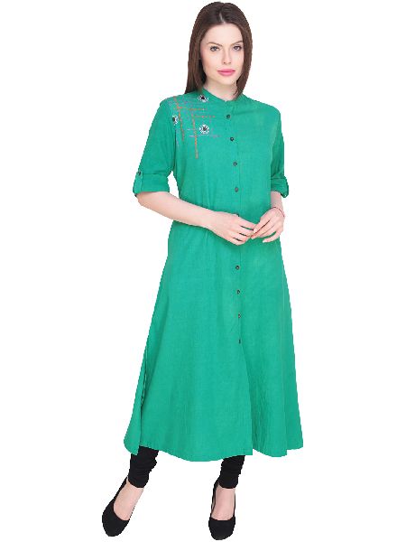 Womens embroidered Cotton casual kurti