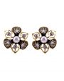 Crystal Floral Button Earring