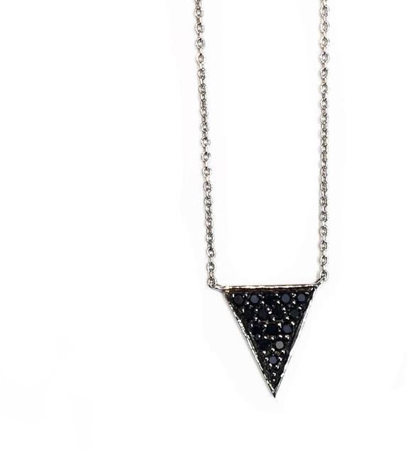 black diamond geometric shape necklace