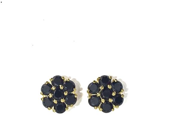 Black Spinel cluster earrings.