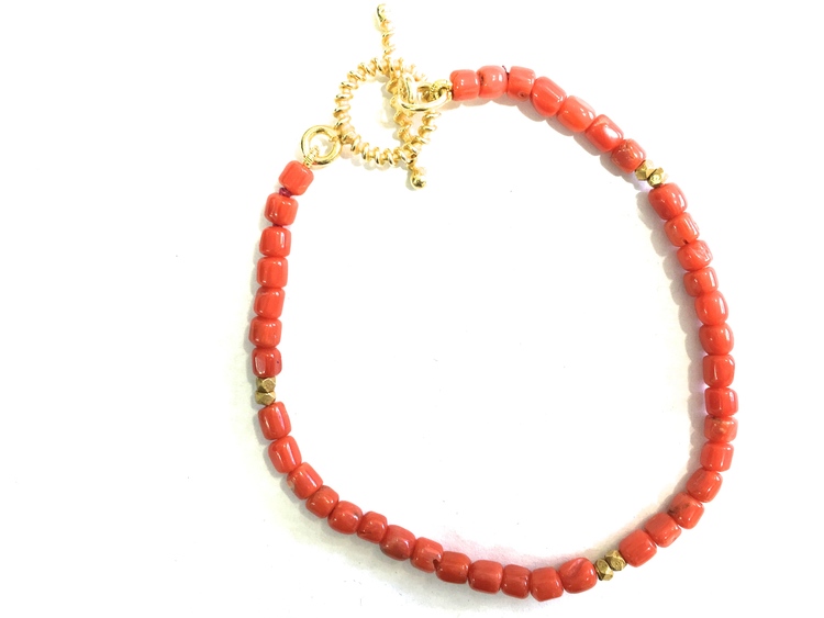 Coral bead bracelet