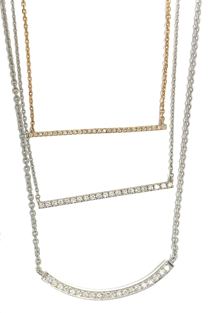 Diamond bar necklaces