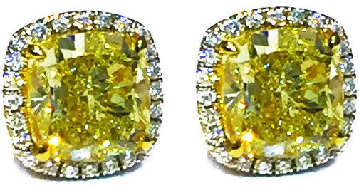 fancy yellow diamond studs
