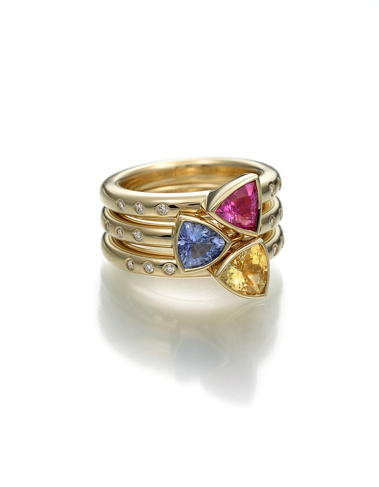 Stackable sapphire rings