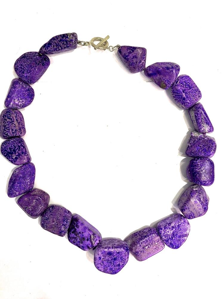 violet sugalite bead necklace