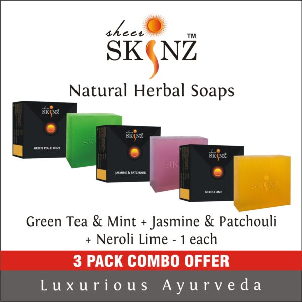 HERBAL SOAPS JASMINE & PATCHOULI, NEROLI LIME