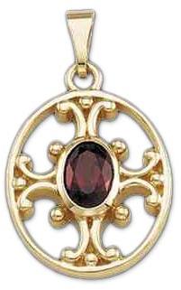 Yellow Gold Gemstone Pendant - Gp 005