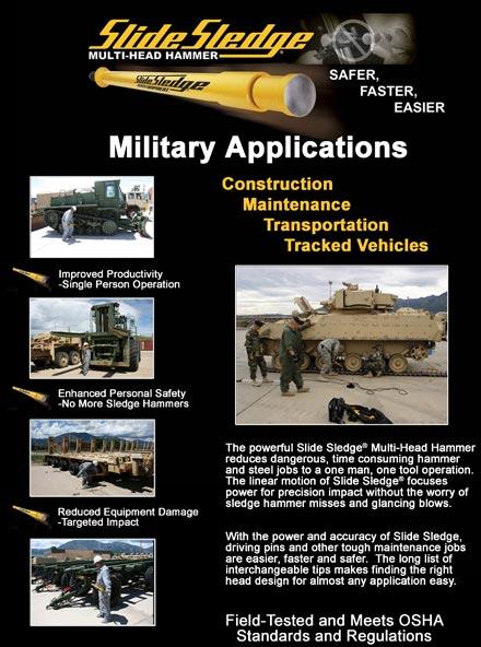 Slide Sledge Multi Head Hammer for Military Application