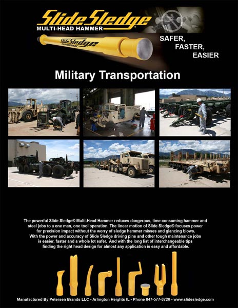 Slide Sledge Multi Head Hammer for Military Transportation