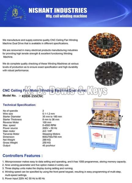 CNC Ceiling Fan Winding Machine Dual Drive