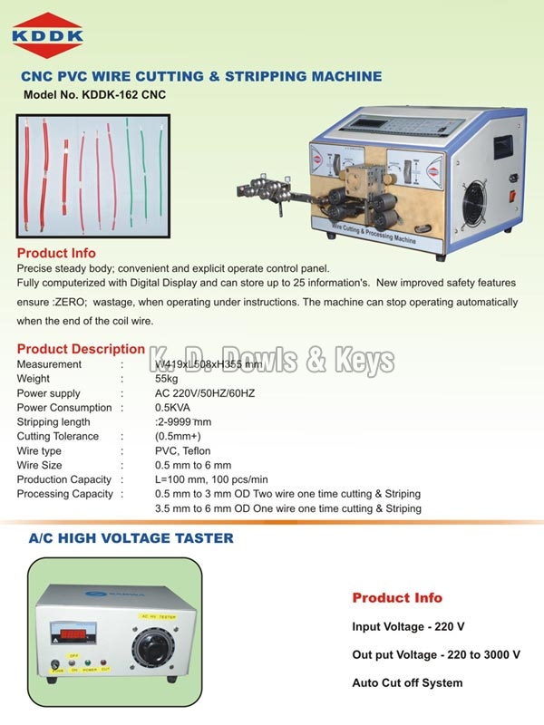 Wire Cutting and Stripping Machine at best price in Faridabad Haryana from K. D. Dowls & Keys