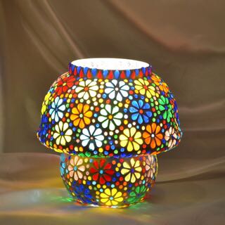 Indian Handicraft Table Lamp, Color : multicolour