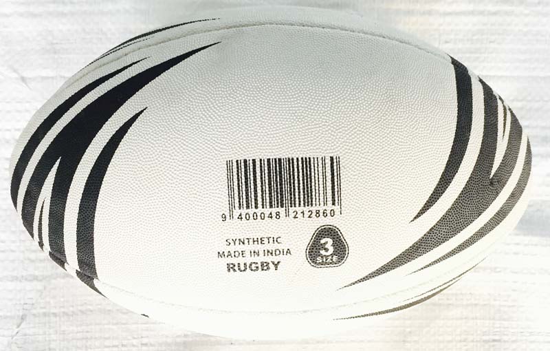 Robust Synthetic Rubber Zebra Print Rugby Ball, Size : 3