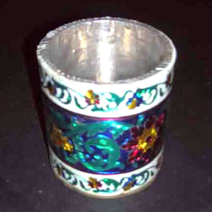 silver meenakari container