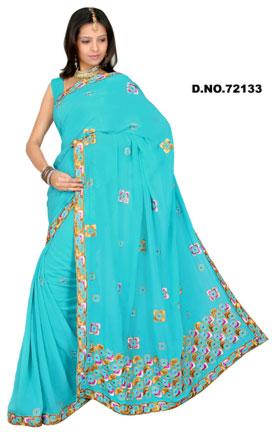 D. No. 72133 Embroidered Sarees