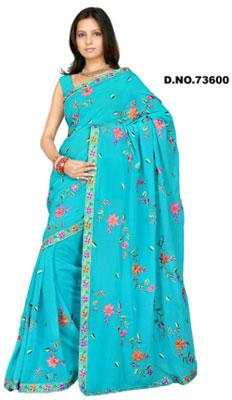 D. No. 73600 Embroidered Sarees