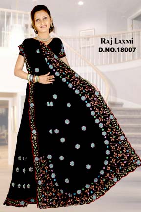 Raj Laxmi D. No. 18007 Embroidered Sarees