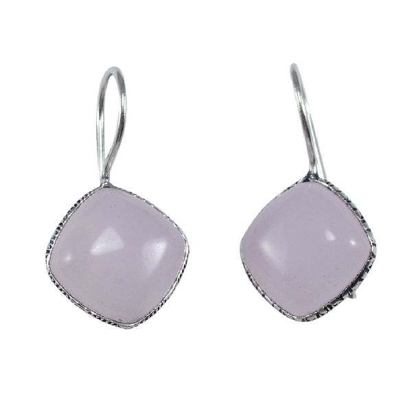 Rose Chalcedony Women Earring, Color : Pink