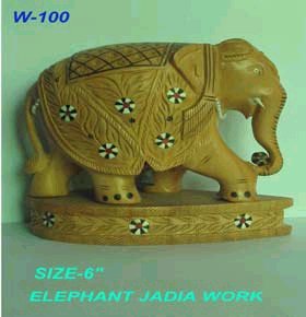White Wood Elephant