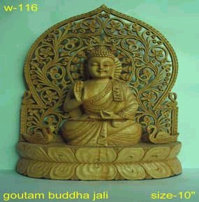 White Wood Gautam Buddha