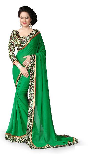 Printed Georgette designer sarees, Technics : Woven