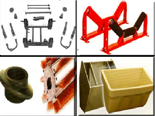 Pulley Lagging, Impact Idlers, Tool Kits, Cleaning Accessories, Elevator Buckets, Skirt Board, Impact Rings, Impact Bars