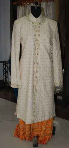 Chikan Embroidered Sherwani 001