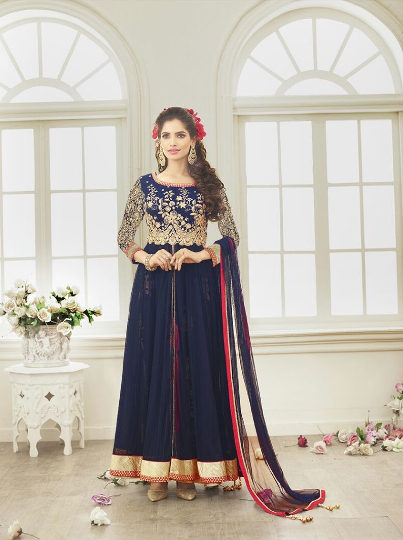 Patel Marketers  Royal blue soft net desiner  salwar suit pm-18