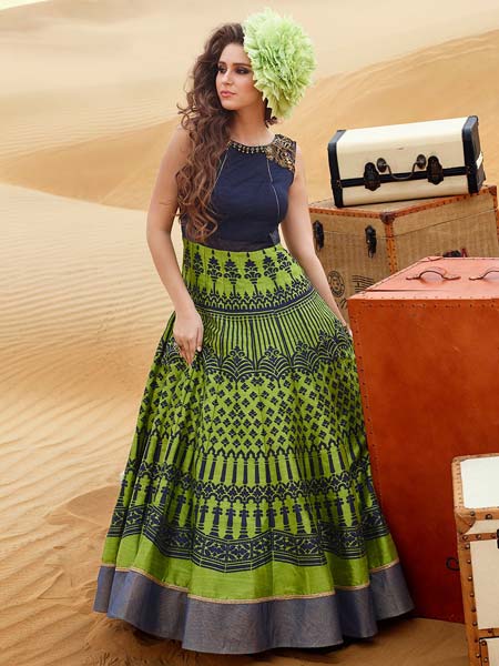 Patel Marketers  Royal green bhagalpuri desiner salwar suit 37
