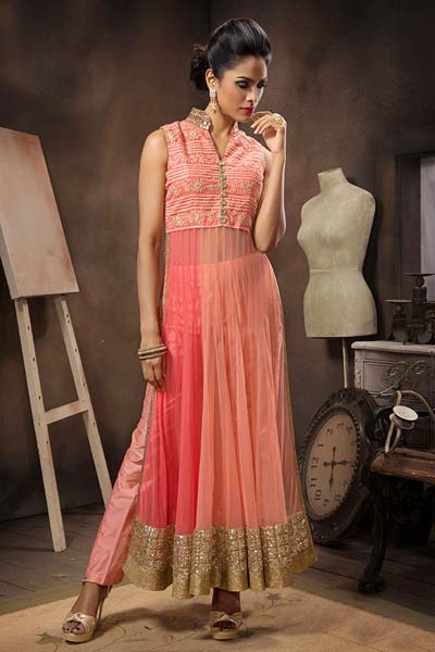 Patel Marketers Royal orange net desiner  salwar suit set pm-67