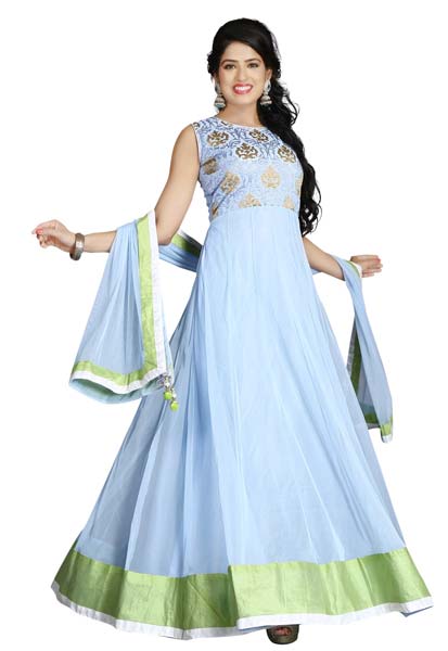 Patel Marketers  Royal Sky Blue net desiner salwar suit set pm-58