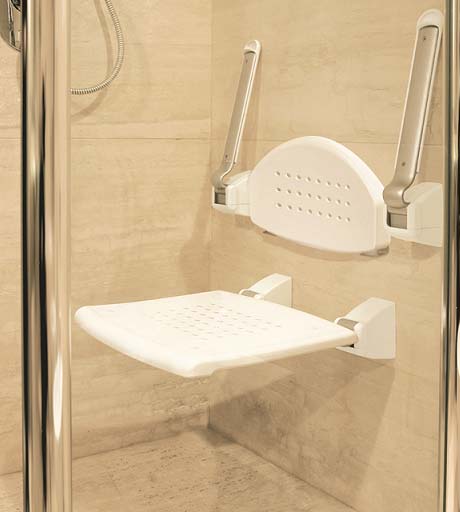 Shower Seat with Armrest & Back rest - Folding Type