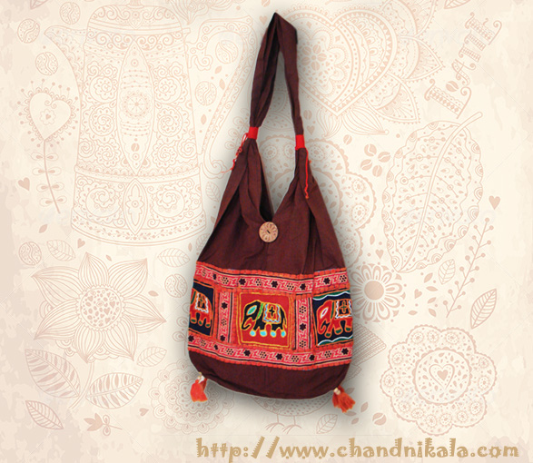 Buy Hand Block Printed Cotton Jhola Bag For College Girls | Indha