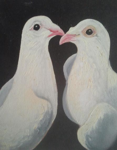 Feng Shui Couple Bird Oil Paintings