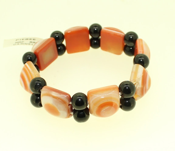 Carnelian onyx  stretch bracelet