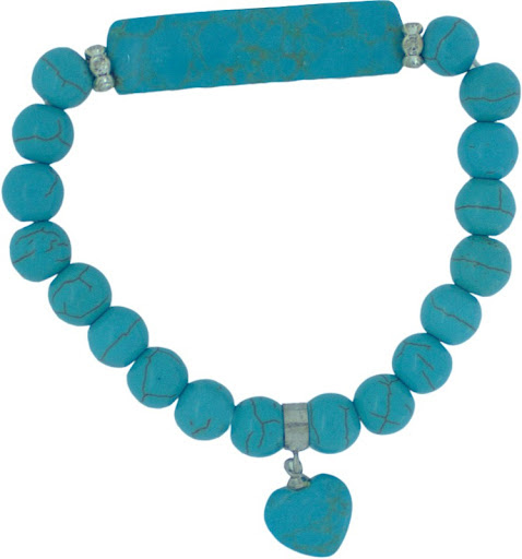 Turquoise Heart Charm Bracelet