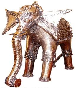 Metal Handcrafted Elephant, Color : Gold