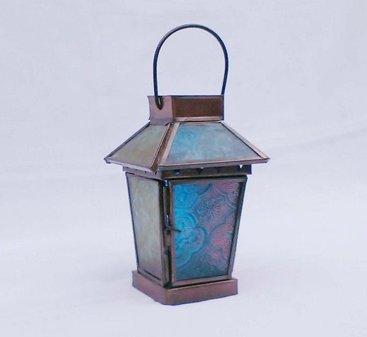 Mini Metal Candle Lantern Antique Copper