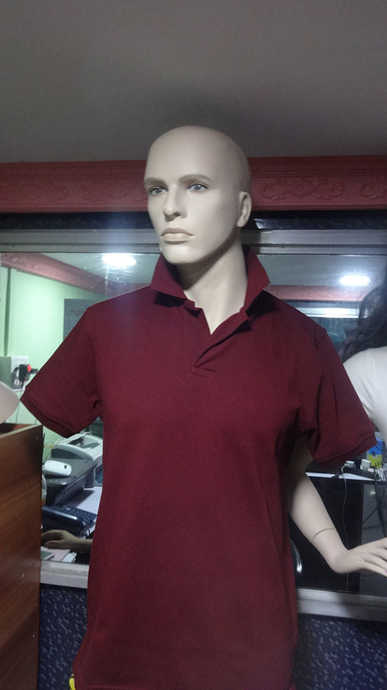 Mens Brown Polo T shirt, Pattern : Collar