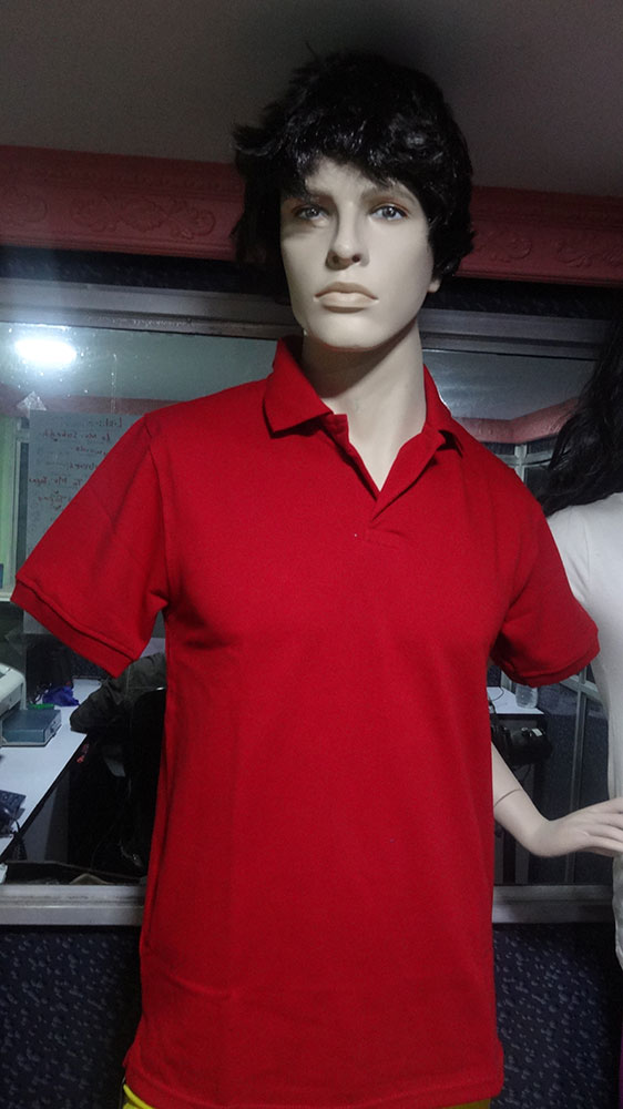 Mens Red Polo T shirt, Pattern : Collar