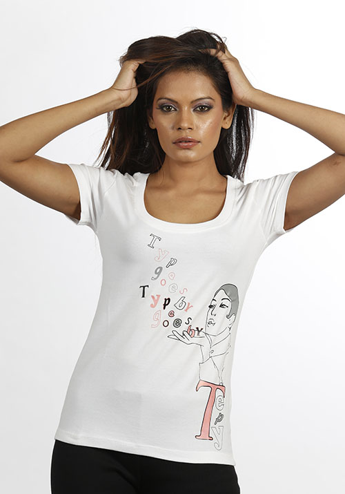 Women White Tepy T shirt